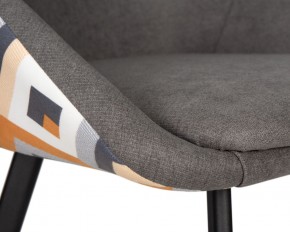 Стул обеденный DOBRIN MARKUS, ЭМАЛЬ ЧЕРНЫЙ МУАР ткань Candy Graphite+Escada Ochre в Югорске - yugorsk.ok-mebel.com | фото 7