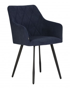 Стул обеденный DOBRIN ROBY, ЭМАЛЬ ЧЕРНЫЙ МУАР велюр Catania Dark Blue в Югорске - yugorsk.ok-mebel.com | фото