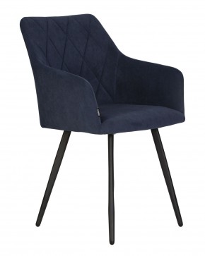 Стул обеденный DOBRIN ROBY, ЭМАЛЬ ЧЕРНЫЙ МУАР велюр Catania Dark Blue в Югорске - yugorsk.ok-mebel.com | фото 2