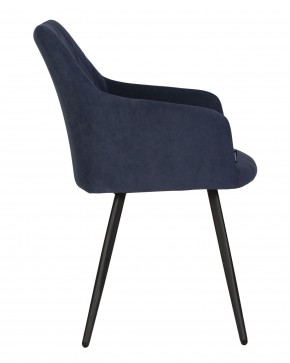 Стул обеденный DOBRIN ROBY, ЭМАЛЬ ЧЕРНЫЙ МУАР велюр Catania Dark Blue в Югорске - yugorsk.ok-mebel.com | фото 3
