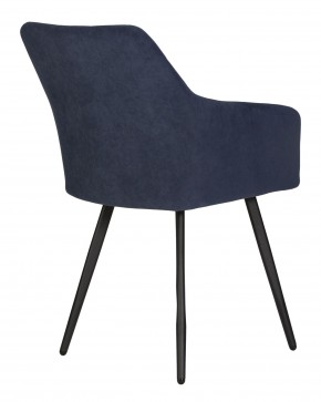 Стул обеденный DOBRIN ROBY, ЭМАЛЬ ЧЕРНЫЙ МУАР велюр Catania Dark Blue в Югорске - yugorsk.ok-mebel.com | фото 4