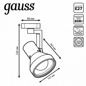 Светильник на штанге Gauss Track Light TR005 в Югорске - yugorsk.ok-mebel.com | фото 6
