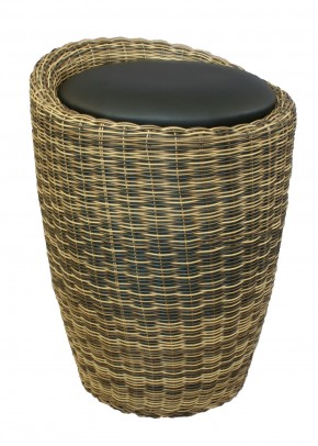 Табурет с местом для хранения LM-1100Rattan, чёрный в Югорске - yugorsk.ok-mebel.com | фото