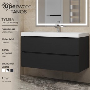 Тумба под раковину Uperwood Tanos 100 см, подвесная, черная матовая в Югорске - yugorsk.ok-mebel.com | фото 3