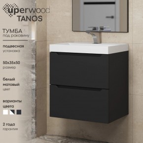 Тумба под раковину Uperwood Tanos 50 см, подвесная, черная матовая в Югорске - yugorsk.ok-mebel.com | фото 4