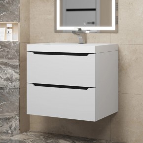 Тумба под раковину Uperwood Tanos 60 см, подвесная, белая/графит в Югорске - yugorsk.ok-mebel.com | фото