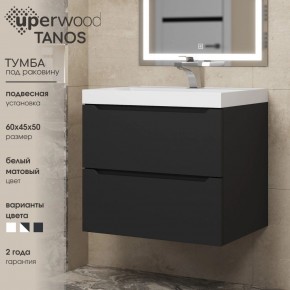 Тумба под раковину Uperwood Tanos 60 см, подвесная, черная матовая в Югорске - yugorsk.ok-mebel.com | фото 3