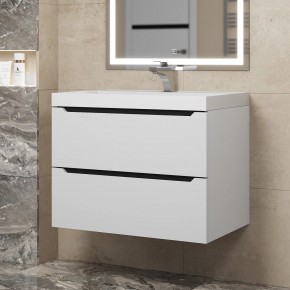 Тумба под раковину Uperwood Tanos 70 см, подвесная, белая/графит в Югорске - yugorsk.ok-mebel.com | фото