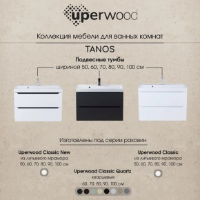 Тумба под раковину Uperwood Tanos 70 см, подвесная, белая/графит в Югорске - yugorsk.ok-mebel.com | фото 10