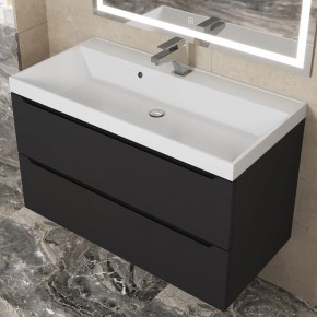 Тумба под раковину Uperwood Tanos 90 см, подвесная, черная матовая в Югорске - yugorsk.ok-mebel.com | фото 11
