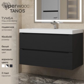 Тумба под раковину Uperwood Tanos 90 см, подвесная, черная матовая в Югорске - yugorsk.ok-mebel.com | фото 3