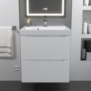 Тумба с раковиной Uperwood Tanos 50 см, подвесная, белая матовая в Югорске - yugorsk.ok-mebel.com | фото 10