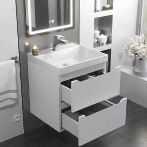 Тумба с раковиной Uperwood Tanos 50 см, подвесная, белая матовая в Югорске - yugorsk.ok-mebel.com | фото 11