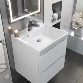 Тумба с раковиной Uperwood Tanos 50 см, подвесная, белая матовая в Югорске - yugorsk.ok-mebel.com | фото 9