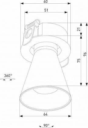 Встраиваемый светильник Elektrostandard Bell 25097/LED 8W 3000K черный в Югорске - yugorsk.ok-mebel.com | фото 5