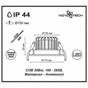 Встраиваемый светильник Novotech Drum 357604 в Югорске - yugorsk.ok-mebel.com | фото 3